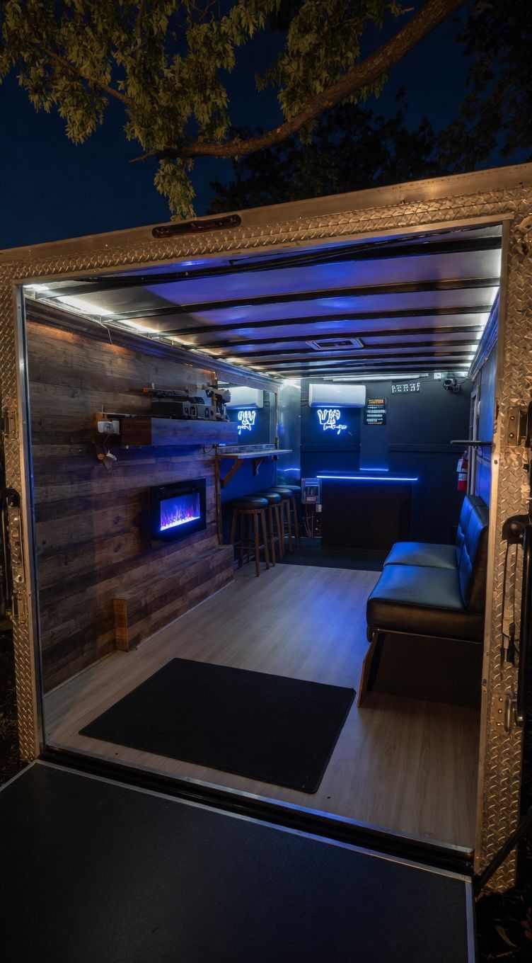 Safe Shot's mobile simulated shooting range trailer ready for a training session